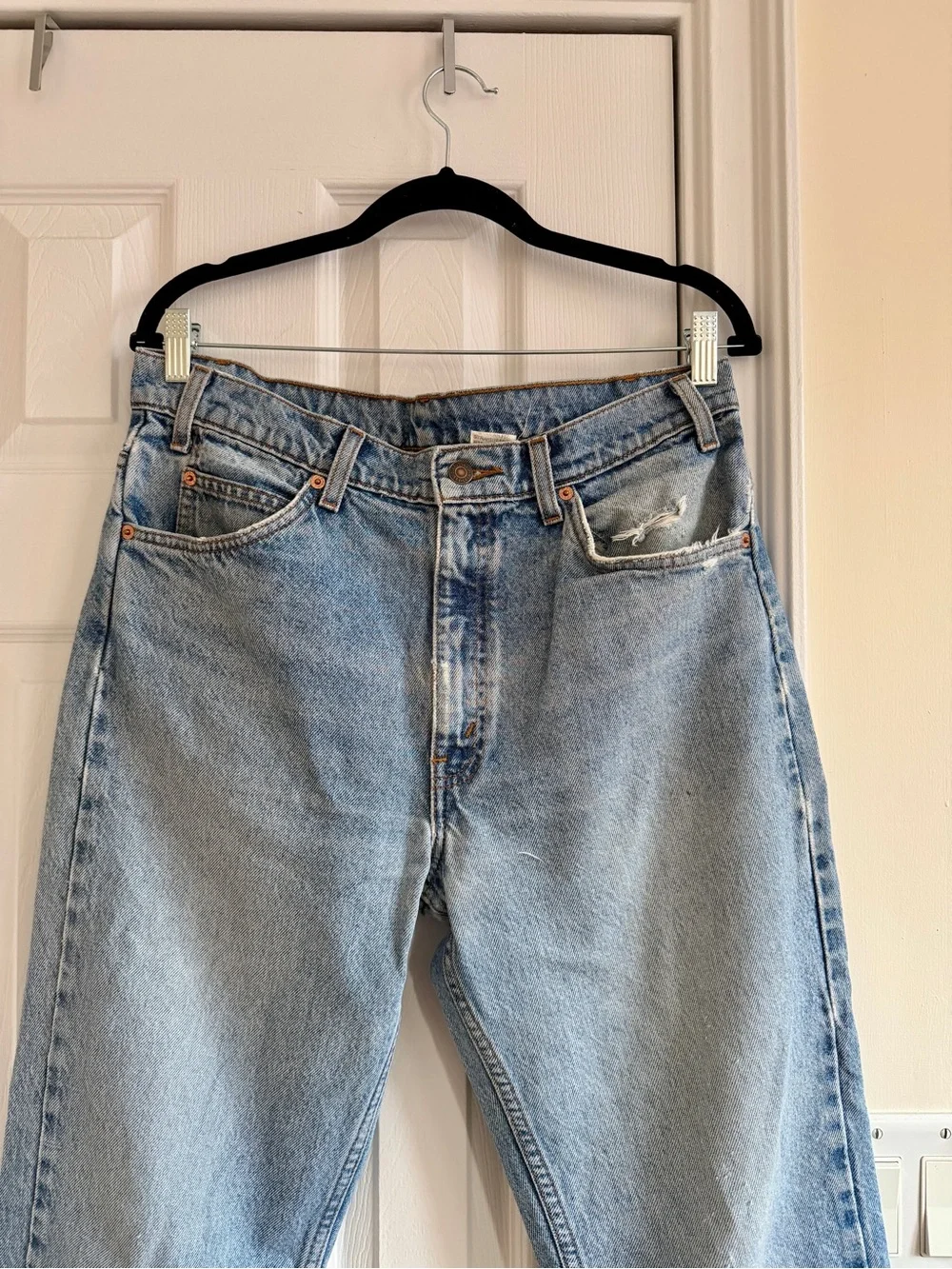 Vintage Levi's Light Denim regular fit straight leg Jeans 505 Orange Tag w34xl30